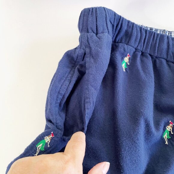 J. Crew Men's Blue Flannel Pajama Pants All Over Embroidered Mermaids Size Large - Picture 4 of 8